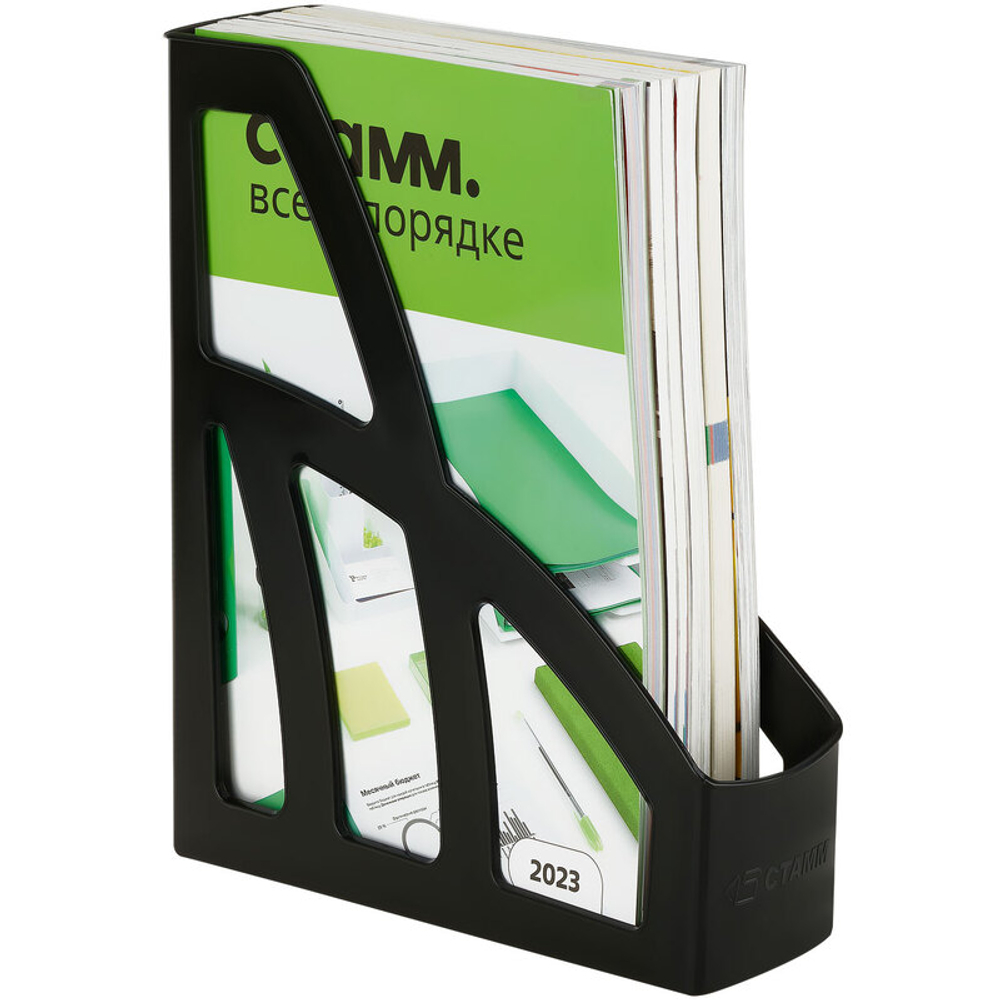 Лоток вертикальный СТАММ "ЛИДЕР", ширина 75 мм., черный