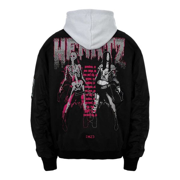 Бомбер Double Barreled Oversized Embroidered Hooded Черный - фото 2