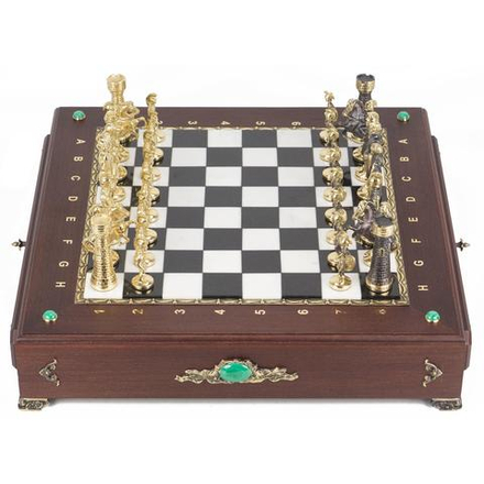 Шахматный ларец фигуры "Римские" 420х420х90 мм 17 кг R119022?