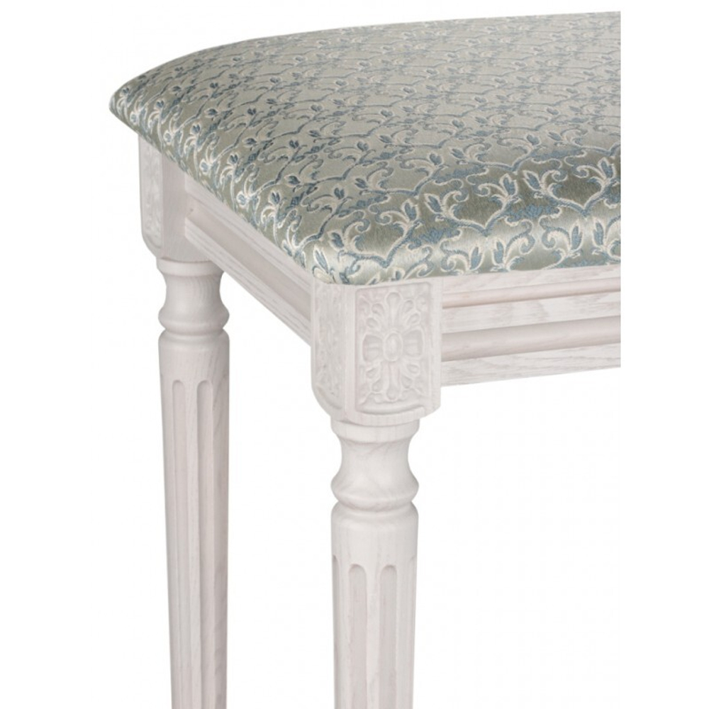 Банкетка "Римская" 350х490 дуб белый/серая патина/жаккард бирюзовый РМ49/РБС49БИР