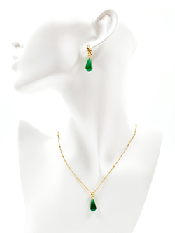 Комплект серьги и подвеска из натурального камня агат