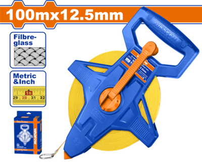 Лента измерительная фибергласовая 100 м х 12,5 мм (10) WADFOW WMT25100
