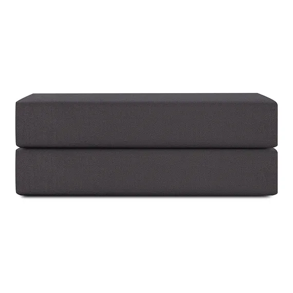 Простыня на резинке из премиального сатина темно-серого цвета из коллекции essential, 160х200х30 см