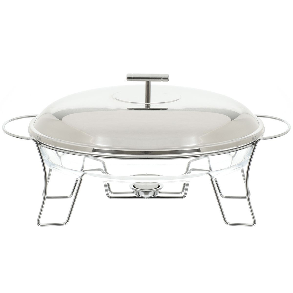 Мармит стекло, нержавеющая сталь, 3 л, 44x24.5x16.5 см, овал, Attribute, ABI010