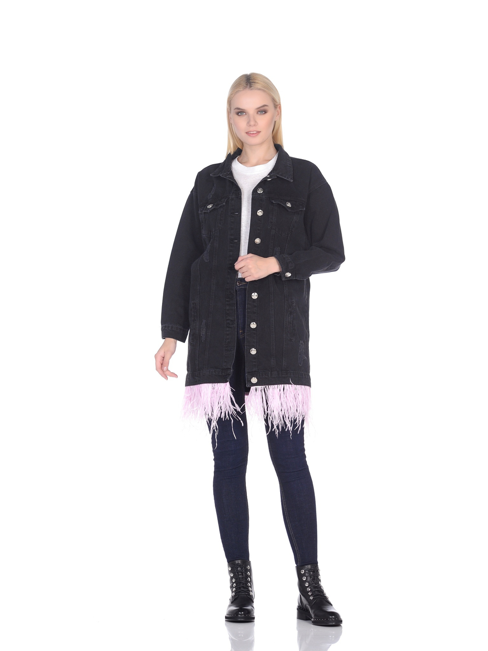LIGVIANNI Джинсовая куртка Denim Jacket The Pink Flamingo