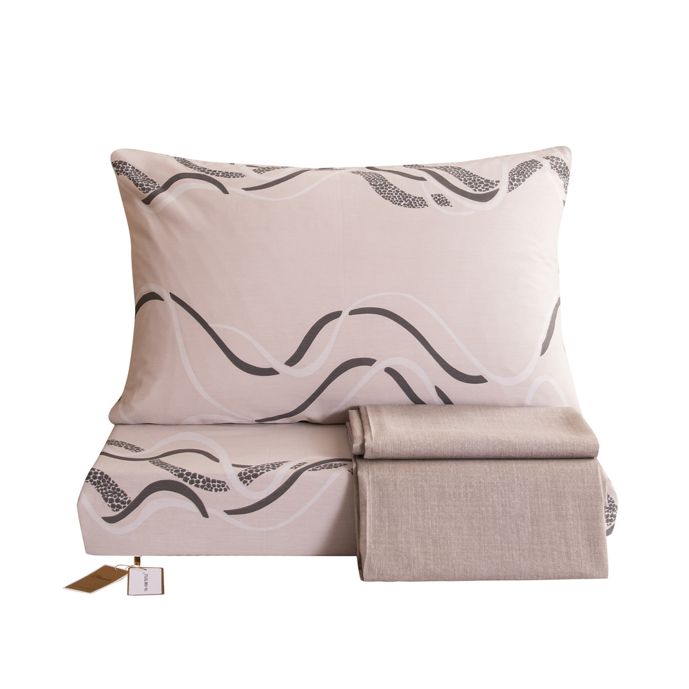 Комплект постельного белья Делюкс Сатин 100% хлопок на резинке LR633