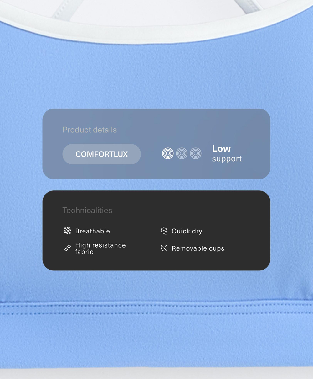 Oysho Спортивный бюстгальтер Comfortlux, лавандово-голубой
