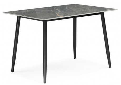 Керамический стол Woodville Rion 120 серый мрамор, черный, ножки черные