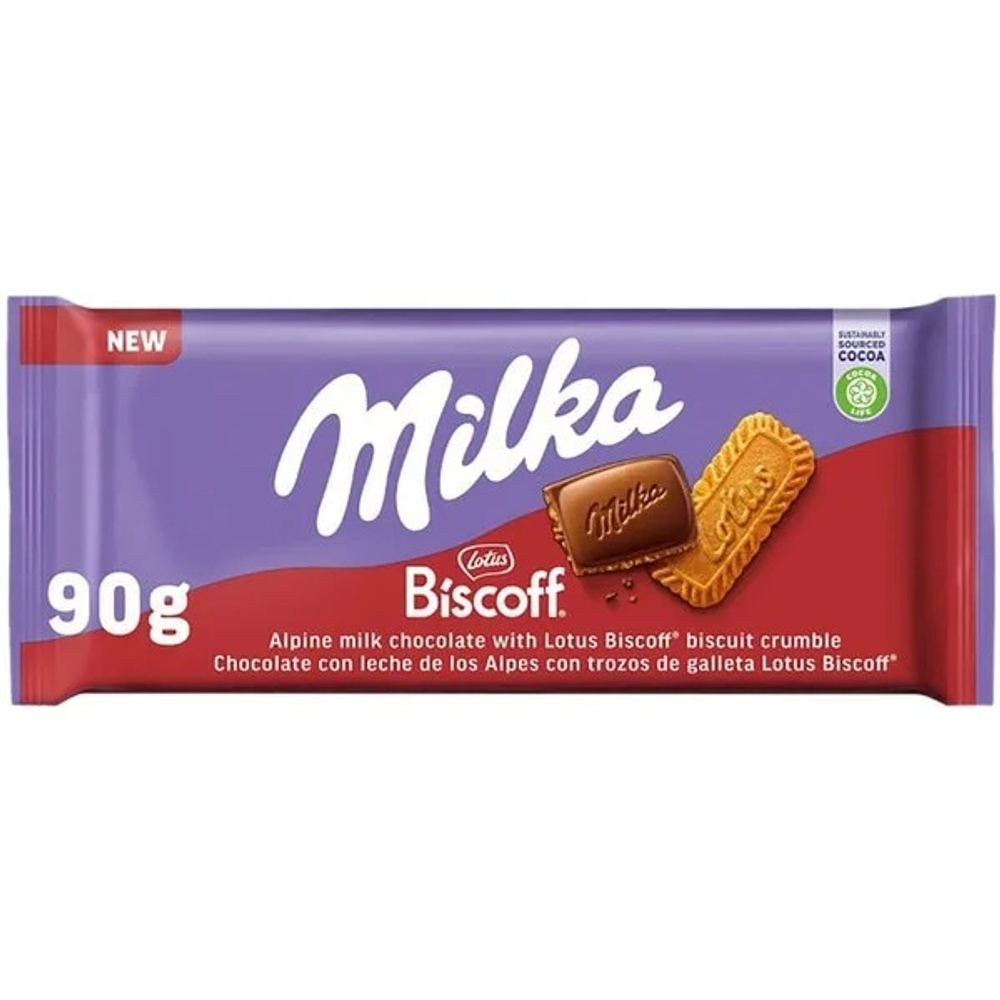 Милка шоколад 90 гр Lotus Biscoff  (24 )