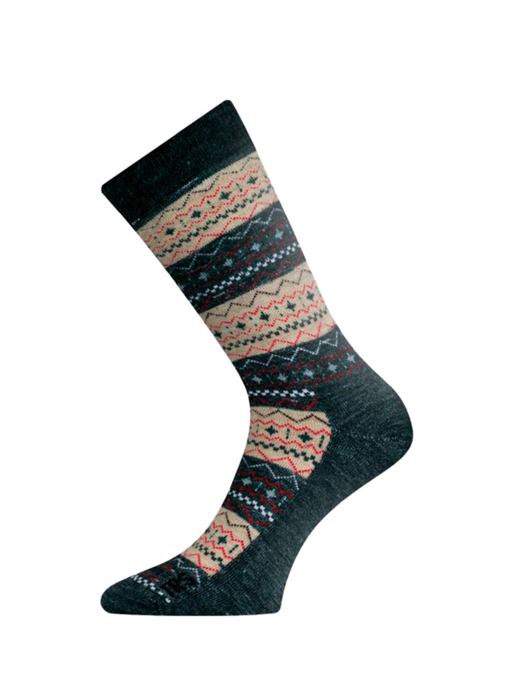 Носки Lasting TWP 807, wool+polypropylene, черный с коричневым рисунком, размер M, TWP807M