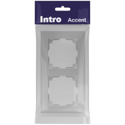 Рамка для розеток и выключателей Intro Accent 6-502-03 на 2 поста, СУ, алюминий