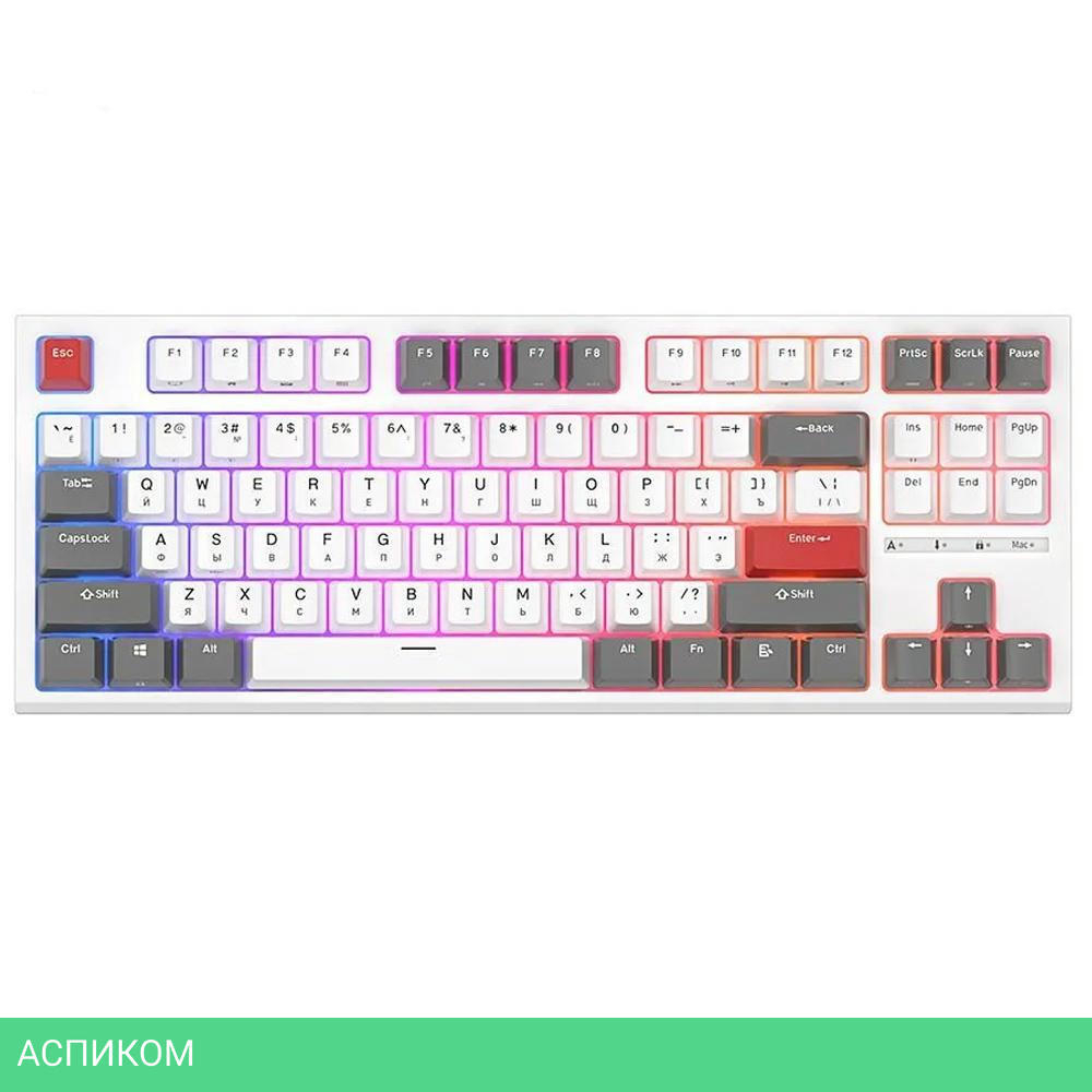 Клавиатура Royal Kludge RKR87 Brown switch/White/Gray/Red