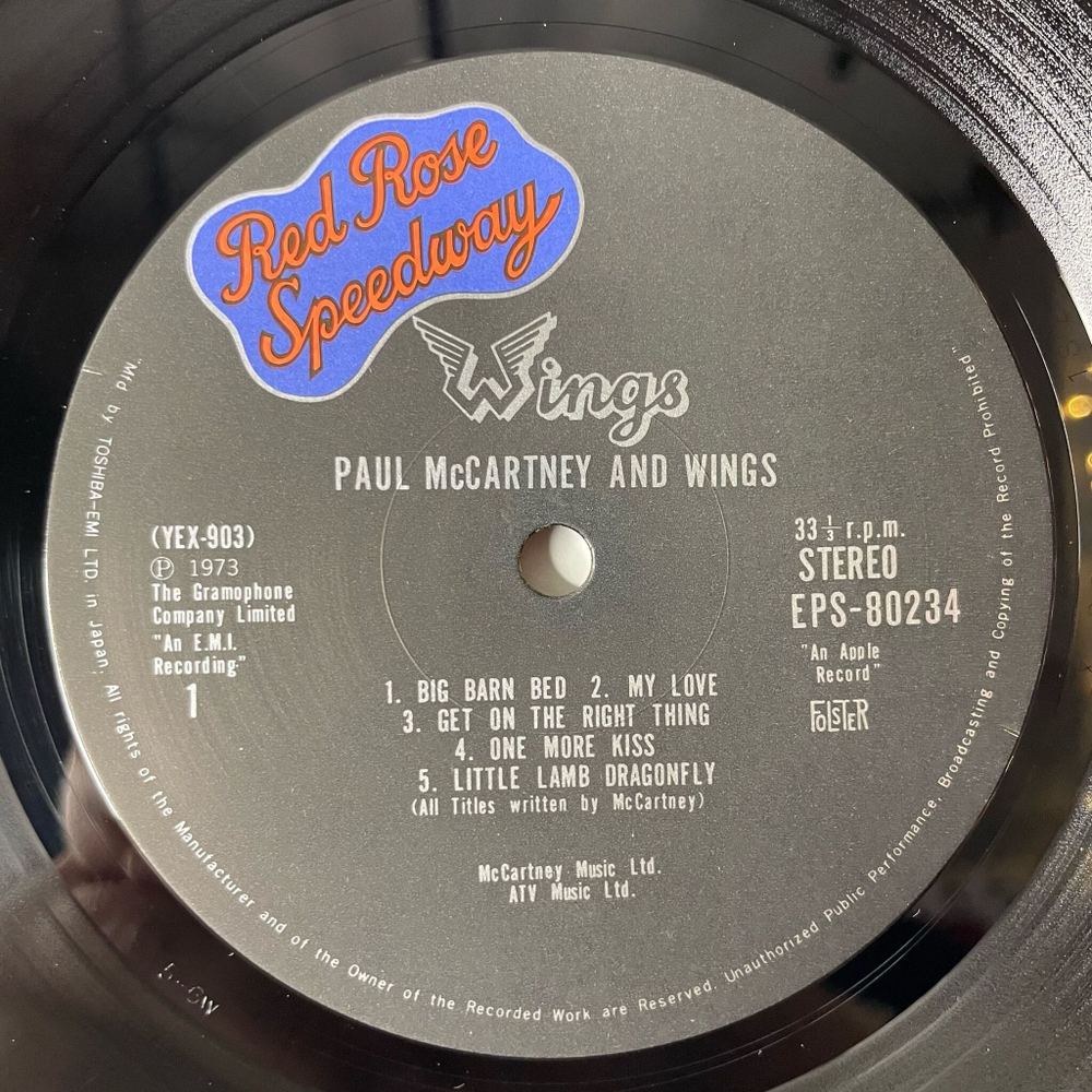 Винтажная виниловая пластинка LP Paul McCartney Wings Red Rose Speedway (Japan 1975) (Obi)
