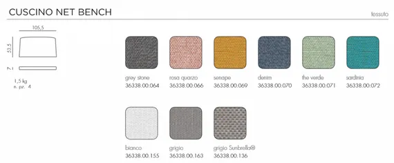 Подушка для дивана Net Bench серая