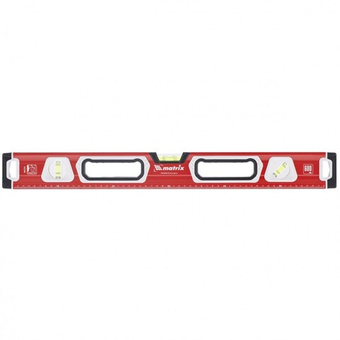 Уровень алюминиевый, магнит, фрезерованный, 3 глазка (1 зеркальный) двухкомпонентные рукоятки, 1200 мм Matrix