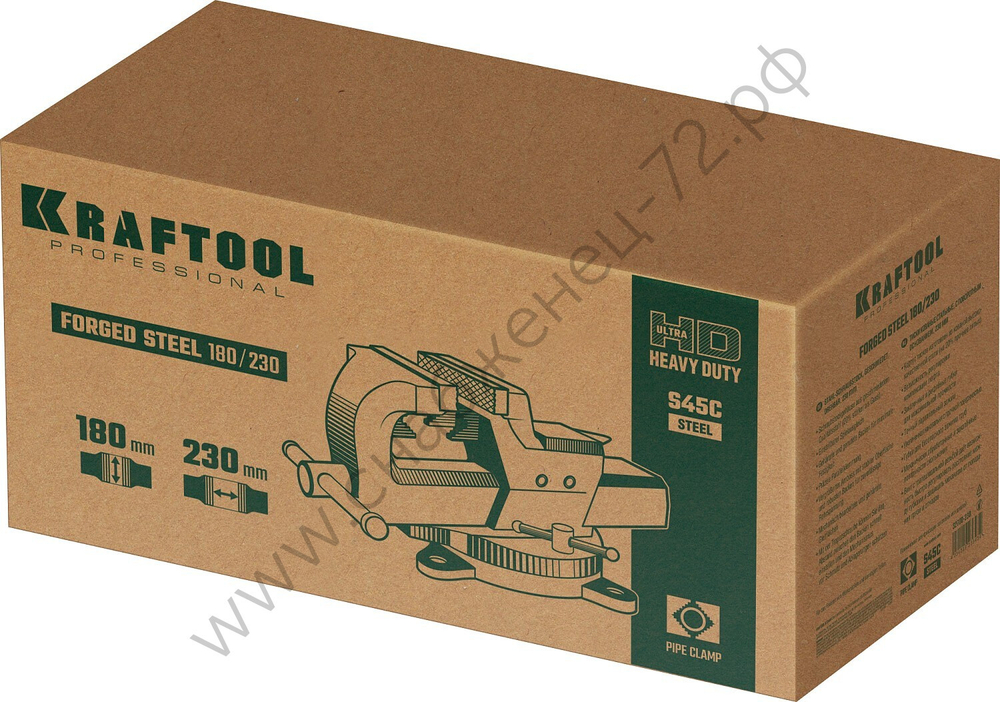 KRAFTOOL FORGE-180/230, Кованые стальные тиски с регулировкой компенсации люфта (32700-230)