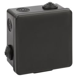 Распаячная коробка ЭРА KOR-100-100-50-8g-B открытой установки черная 100х100х50мм с гермовводами 8 вх. IP54