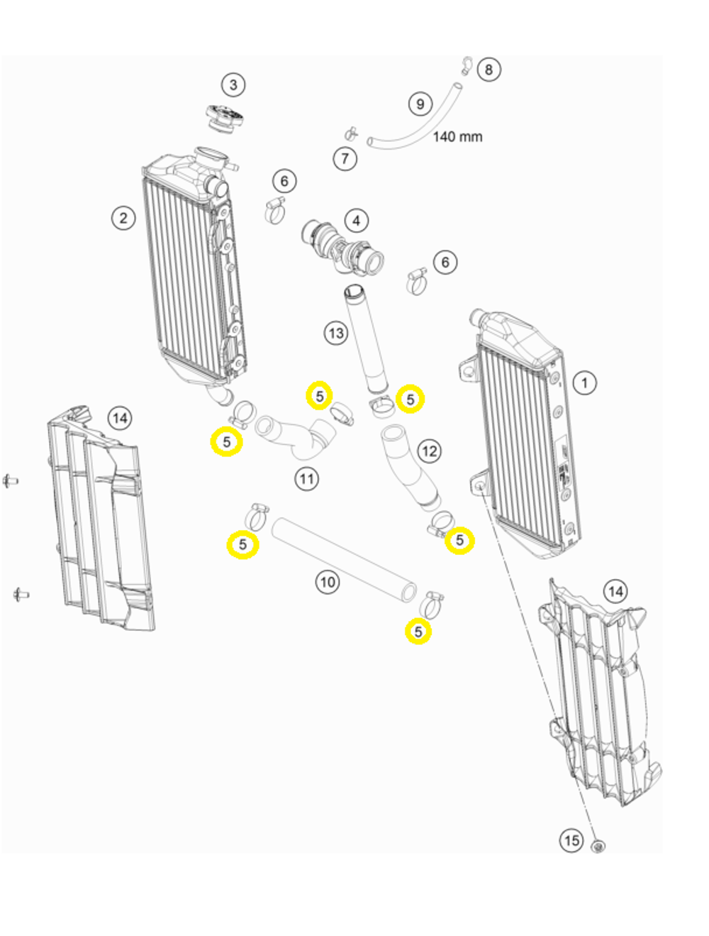 Хомут шланга радиатора KTM, HQV, GASGAS 18-29