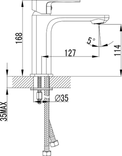 Смеситель для раковины STWORKI Мосс S43010BK матовый черный