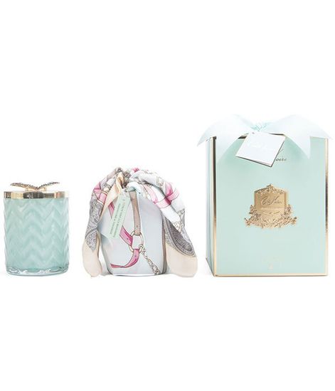 Большая нефритовая свеча "ёлочка" с бабочкой и платком, Cote Noire