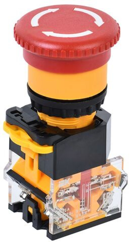 Кнопка D8-11ZS "Грибок" d=22мм 1з+1р поворотная с фиксацией красная IEK