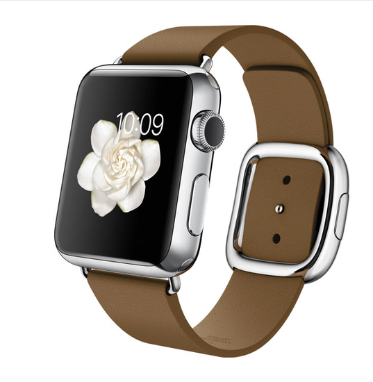 Часы смарт Apple Watch 38мм (коричневый кожаный с современной пряжкой)