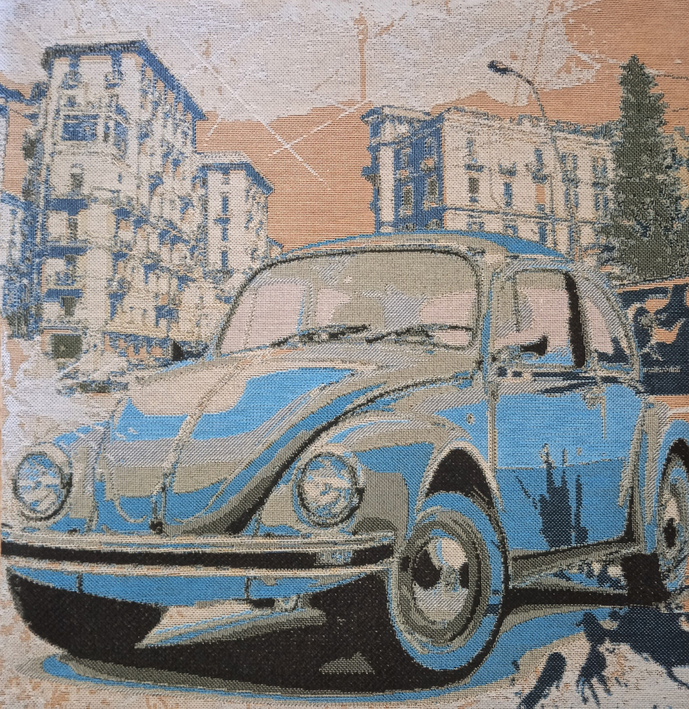 Декоративный гобеленовый чехол для интерьерной подушки Жук 38*38