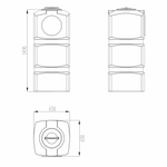 Емкость прямоугольная 500л вертикальная Политим 500 л. прямоугольный (650x650x1490см;синий) - арт.560720