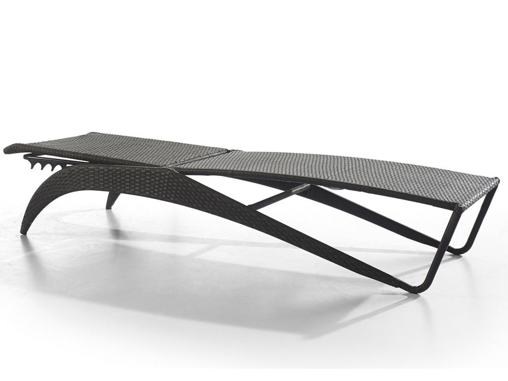 Шезлонг-лежак плетеный Tagliamento Konkord, черный