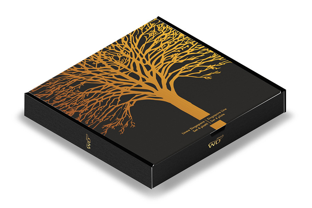 Набор тарелок 4шт 21x21см WD Lifestyle Singapore черный