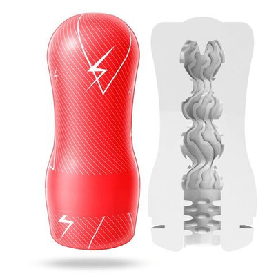 Прозрачный мастурбатор A-Loving с зигзагообразным рельефом (Цвет: прозрачный)