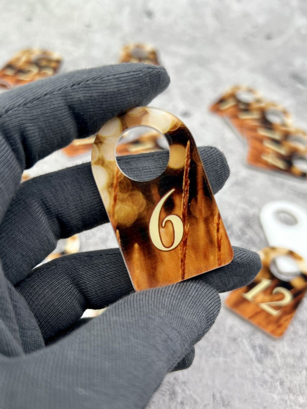 Номерки для ключей акрил 3х5 см