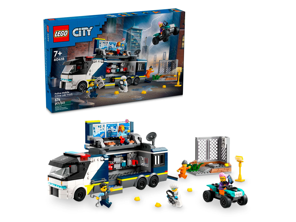 LEGO City 60418 «Полицейский грузовик криминальной лаборатории» — расследования и аресты