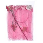 Карнавальный костюм «Звездное небо» (юбка, ободок, волшебная палочка), Розовый