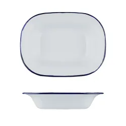 Блюдо для подачи 18*13 см h4 см 400 мл Blue Rim эмалированая сталь SUNNEX [1]
