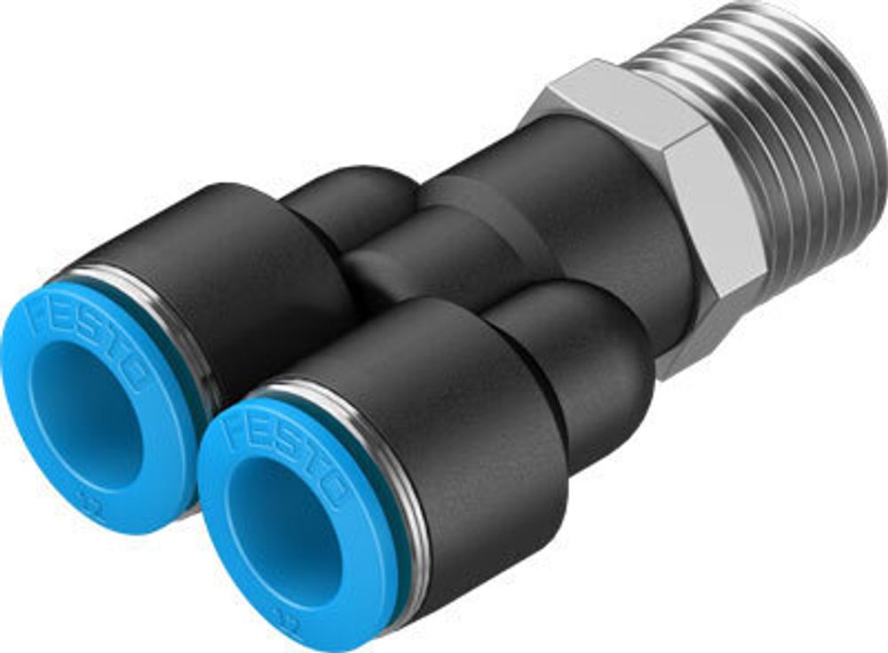 QSY-1/2-12 Y-образное соединение с цанговым зажимом и резьбой