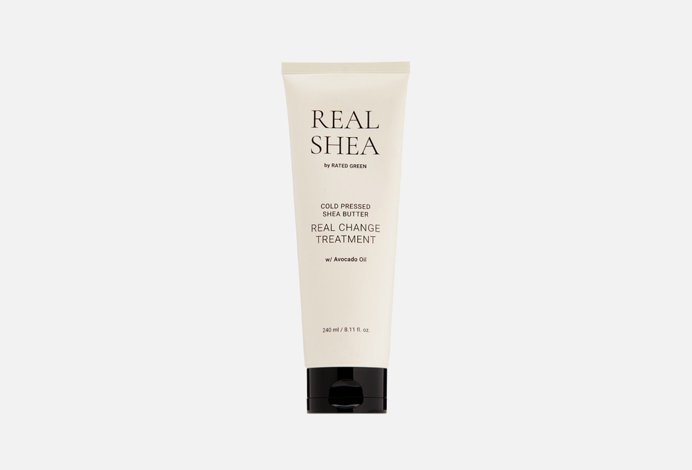 ПИТАТЕЛЬНАЯ МАСКА ДЛЯ ВОЛОС С МАСЛОМ ШИ  RATED GREEN cold pressed shea butter real change treatment 240ml