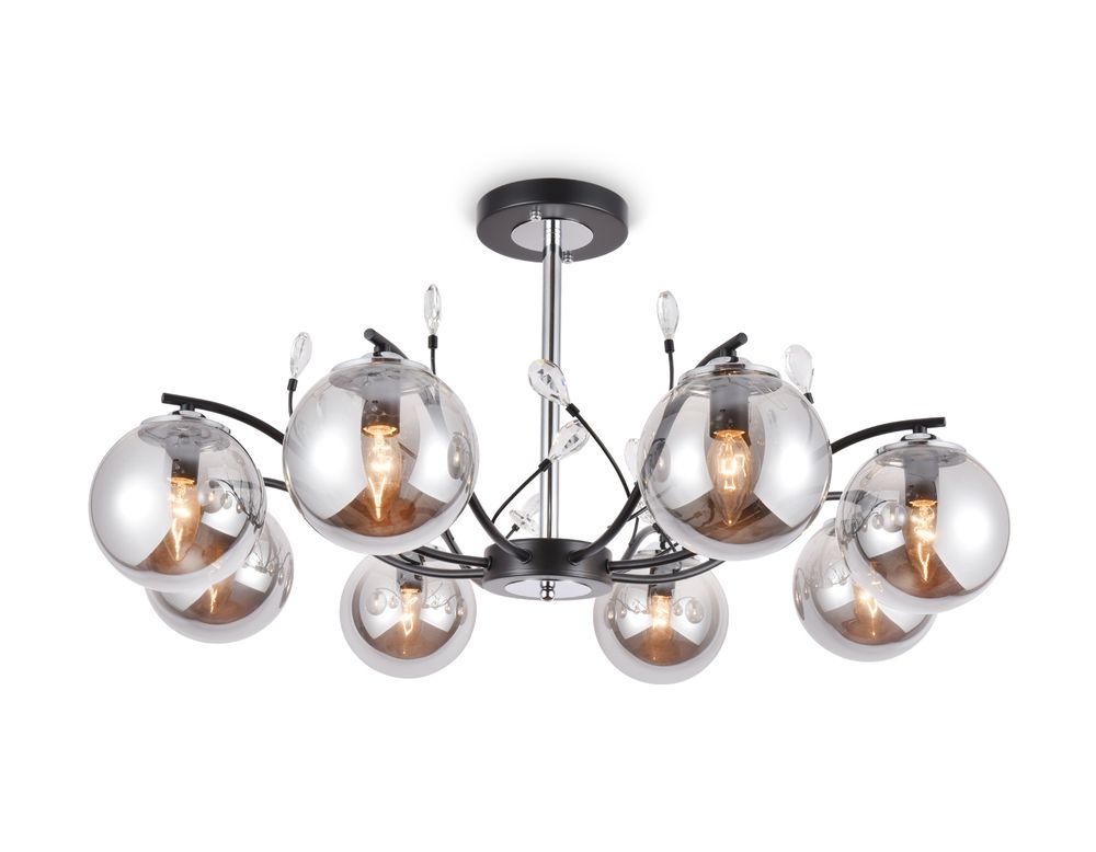 Подвесная люстра TR9077/8 BK/SM черный/дымчатый E14 max 40W D850*420