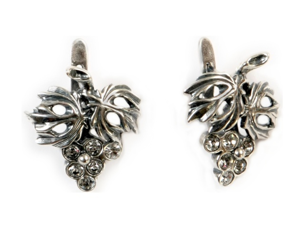 "Гроздь" серьги в серебряном покрытии из коллекции "Ботаника" от Jenavi  с английским замком