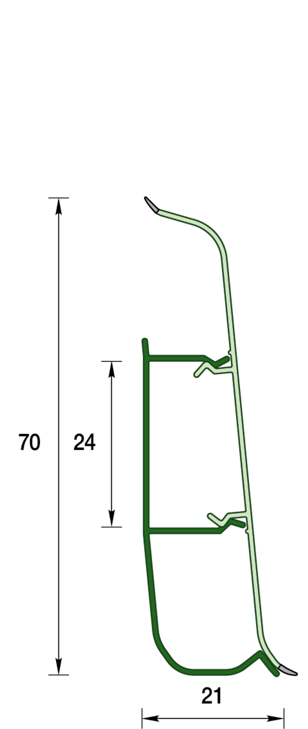 Плинтус напольный ПВХ "Деконика" 549 Лофт светло-бежевый 2200х70х21 мм