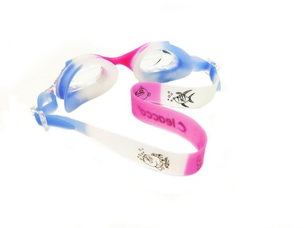 Очки для плавания подростковые LEACCO :SG700  (Сине-бело-розовые)