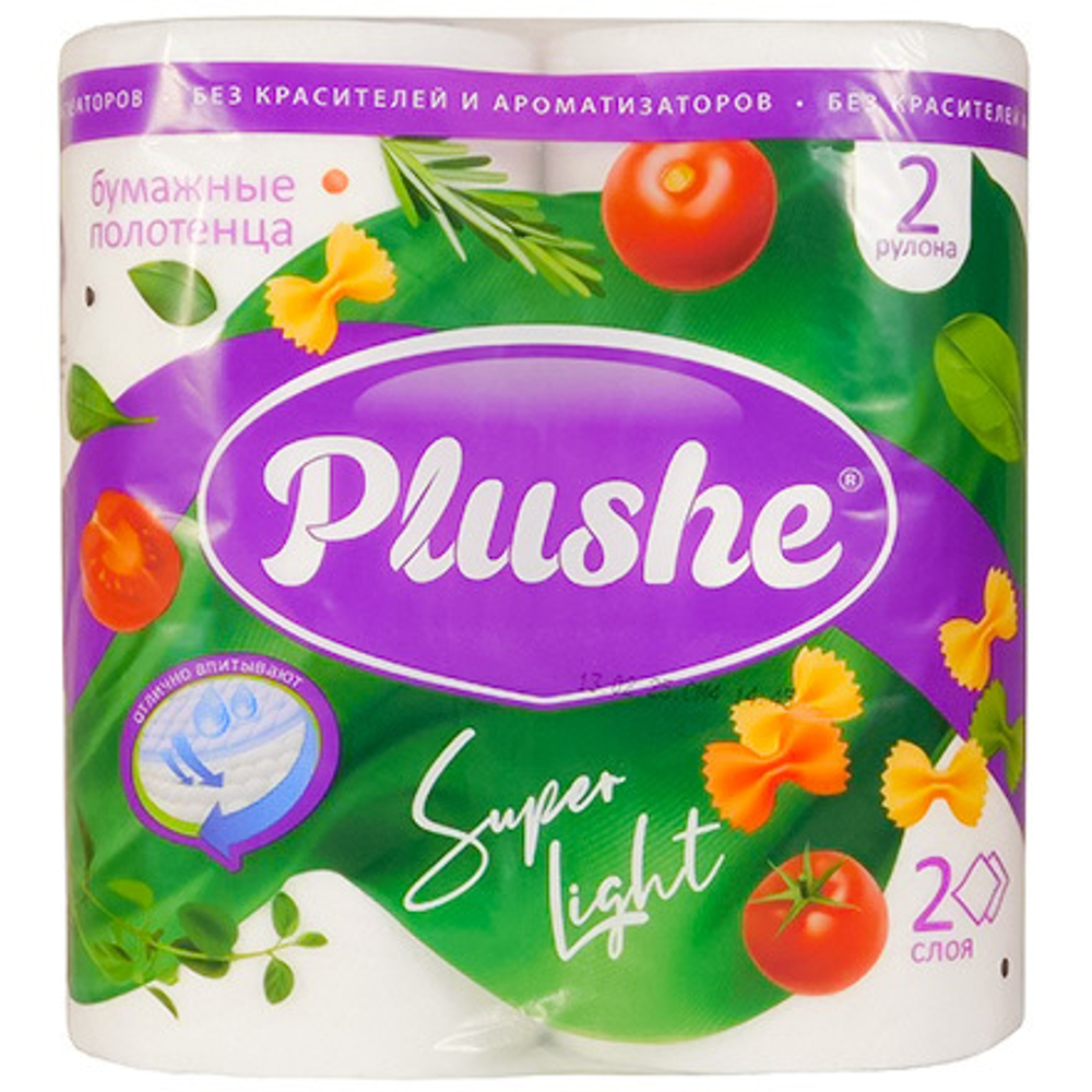PLUSHE Полотенца бумажные 2рул. 2сл."Super Light"