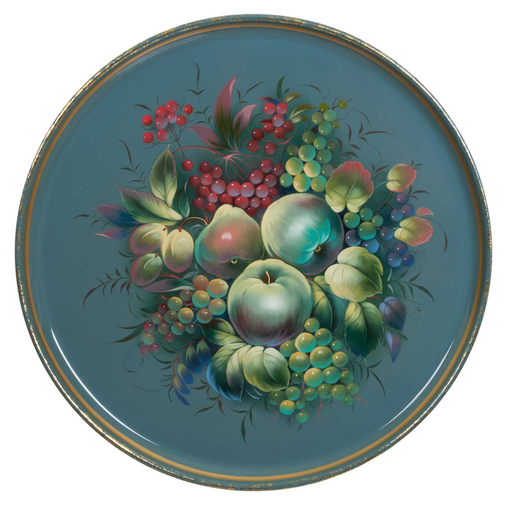 Жостовский поднос декоративный, размер 37 см (A14), металлический