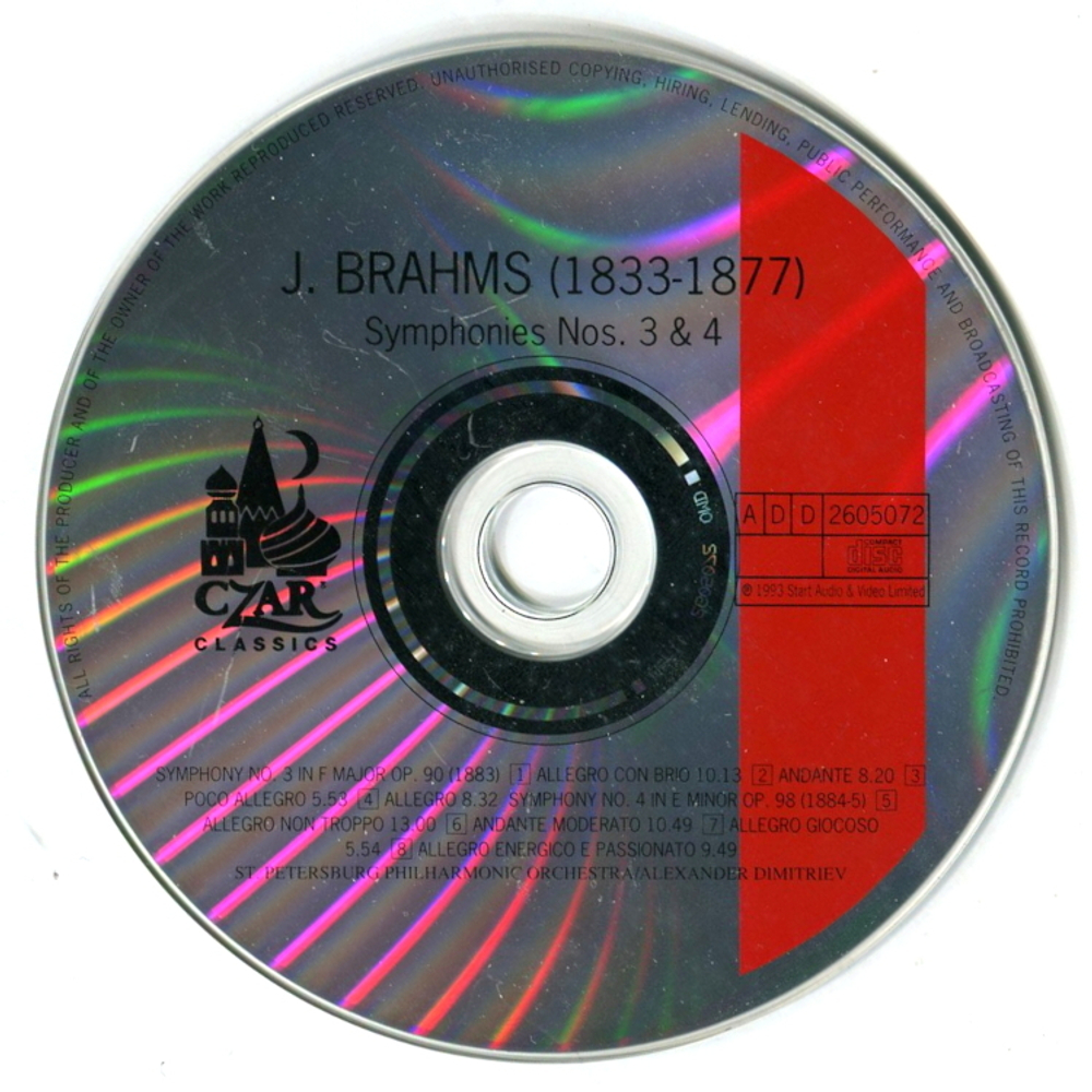 St. Petersburg Philharmonic Orchestra, Alexander Dmitriev / Johannes Brahms: Symphonies Nos. 3 & 4 (CD)