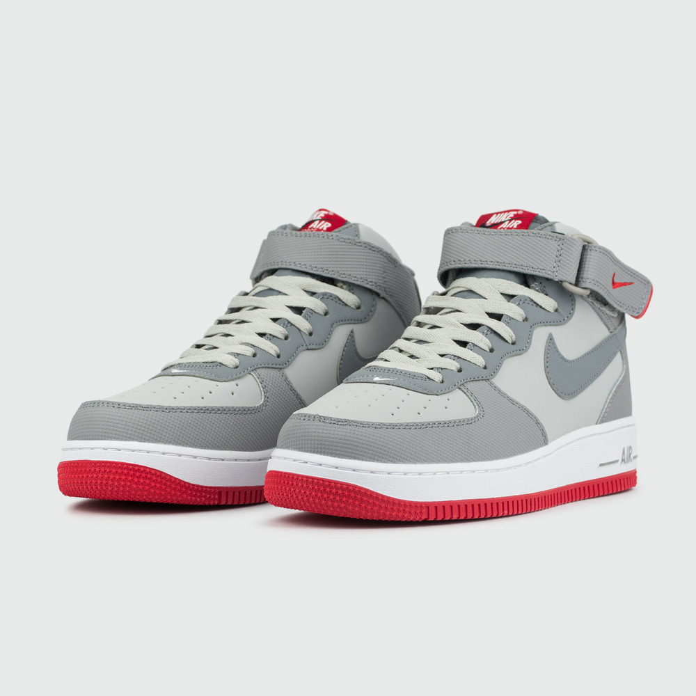 Кроссовки Nike Air Force 1 Wmns L.Grey / Red Ftwr.
