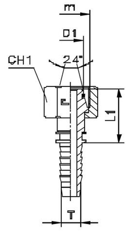 Фитинг DN 06 DKO-S (Г) 16x1.5 8 CAST