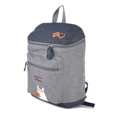 Рюкзак NEKOMARUKE "BUTTER KEKS", серый шёлк, 23-6521-1, KUSUGURU