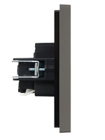 FORTE&PIANO Розетка 1-местная с заземлением без защитных шторок безвинтовое крепление 16А FP314 серый IEK