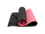 Коврик для йоги 10 мм двухслойный TPE черно-розовый OFT