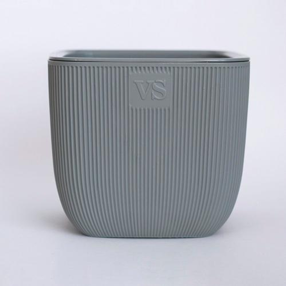 Горшок Фабио VipSet 4,7л серый с дренажной системой Сантино